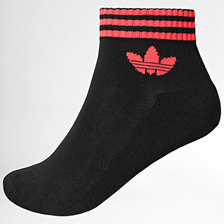 Adidas Originals - Lot De 3 Paires De Chaussettes 3 Stripes Ankle KD8258 Blanc Noir Bleu Roi Rouge Gris