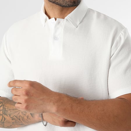 LBO - Polo Manches Courtes Effet Lin 2242 Blanc