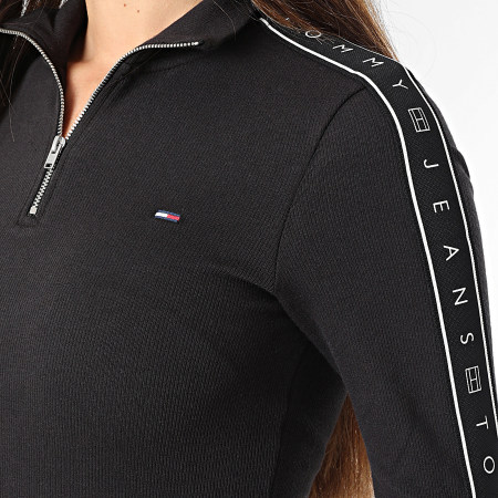 Tommy Jeans - Robe Manches Longues Col Zippé Femme Tape 2529 Noir