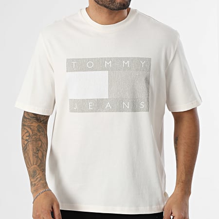 Tommy Jeans - Tee Shirt Oversize 90s Distressed Flag 2463 Blanc