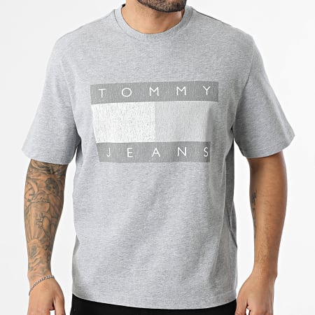 Tommy Jeans - Tee Shirt Oversize 90s Distressed Flag 2463 Gris Chiné