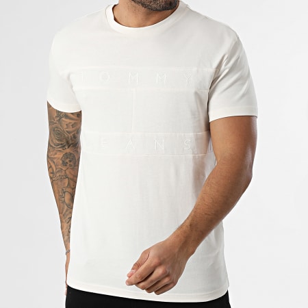 Tommy Jeans - Tee Shirt Tonal Flag 2312 Beige Clair