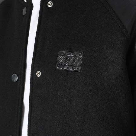 Tommy Jeans - Veste Teddy Simili Cuir TJM Flag Varsity 2557 Noir