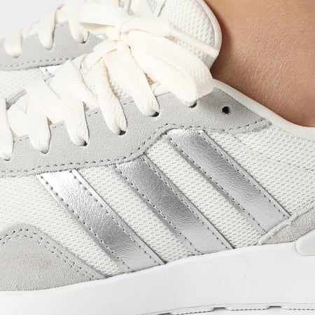 Adidas Sportswear - Baskets Femme Run 60s 4.0 JR6628 Core White Silver Metallic Grey Two