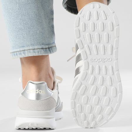 Adidas Sportswear - Baskets Femme Run 60s 4.0 JR6628 Core White Silver Metallic Grey Two
