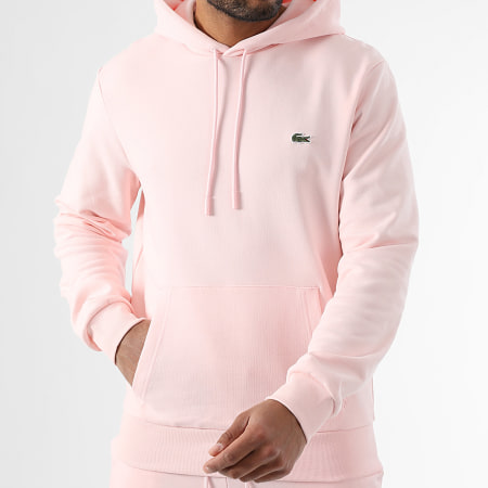 Lacoste - Sweat Capuche Logo Brodé Crocodile Classic Fit Rose