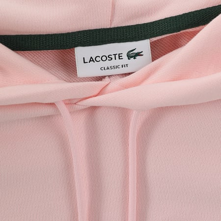 Lacoste - Sweat Capuche Logo Brodé Crocodile Classic Fit Rose