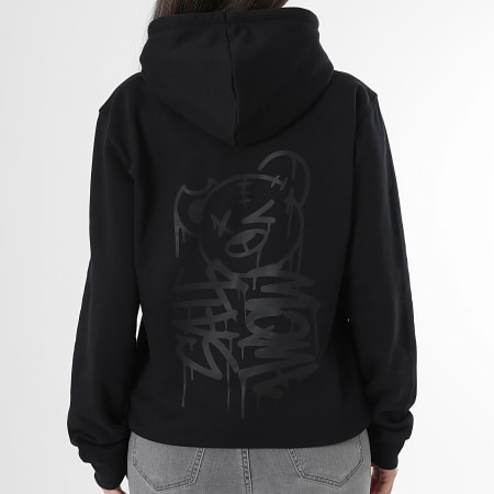 Sale Môme Paris - Sudadera con capucha Mujer Osito Dripping Graffiti Negro