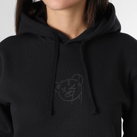 Sale Môme Paris - Sudadera con capucha Mujer Osito Dripping Graffiti Negro