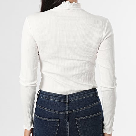 Tommy Jeans - Tee Shirt Manches Longues Rib Slim Femme Lettuce Edge 2461 Beige Clair