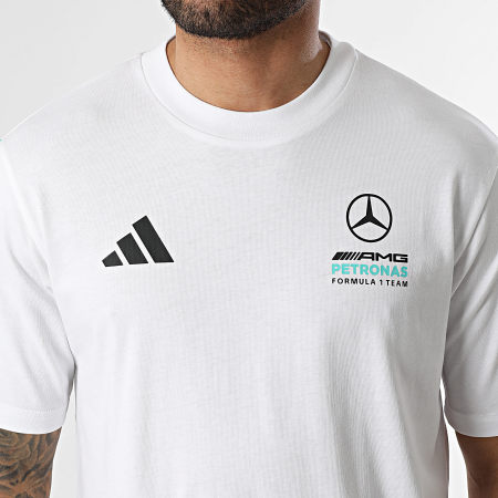 Adidas Sportswear - Tee Shirt DNA AMG Mercedes KE8162 Blanc Bleu Turquoise