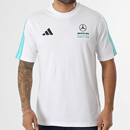 Adidas Sportswear - Tee Shirt DNA AMG Mercedes KE8162 Blanc Bleu Turquoise
