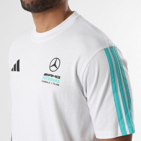 Adidas Sportswear - Tee Shirt DNA AMG Mercedes KE8162 Blanc Bleu Turquoise
