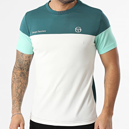 Sergio Tacchini - T-Shirt Prave 40845 Verde Bianco
