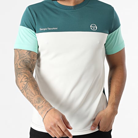Sergio Tacchini - T-Shirt Prave 40845 Verde Bianco
