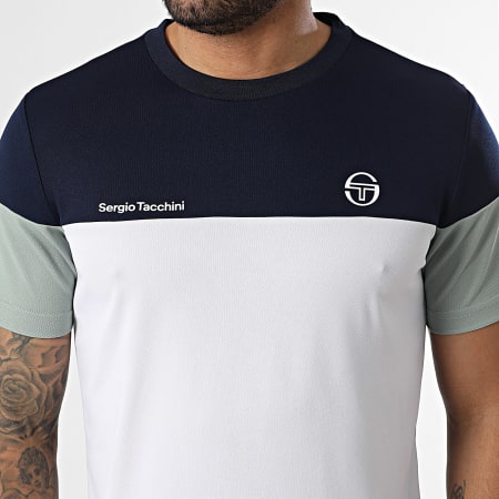 Sergio Tacchini - T-Shirt Prave 40845 Blu Navy Bianco Verde