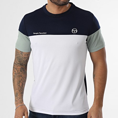 Sergio Tacchini - T-Shirt Prave 40845 Blu Navy Bianco Verde