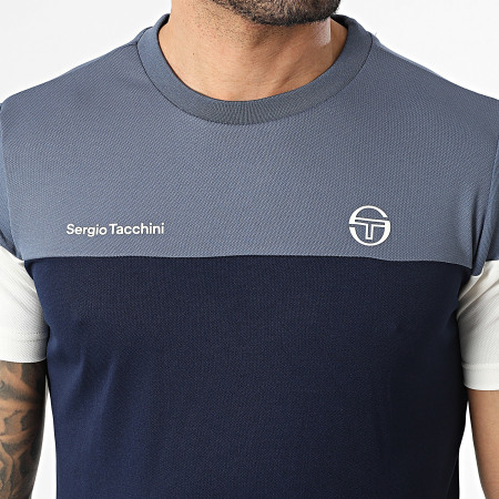 Sergio Tacchini - T-Shirt Prave 40845 Blu Navy Grigio Bianco