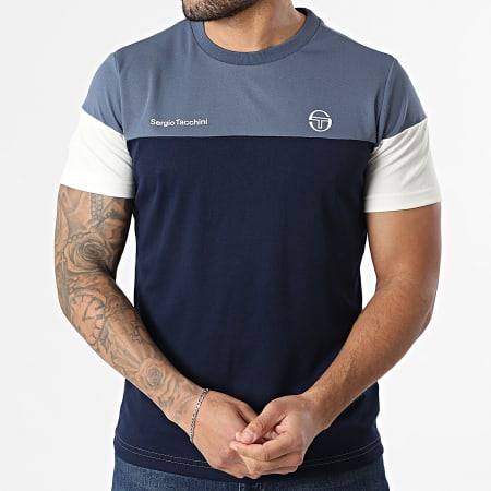 Sergio Tacchini - T-Shirt Prave 40845 Blu Navy Grigio Bianco