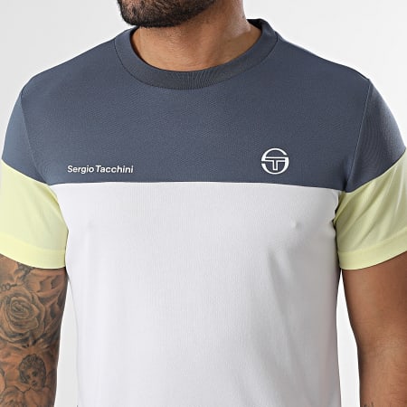 Sergio Tacchini - T-Shirt Prave 40845 Blu Grigio Bianco Giallo