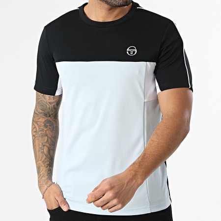 Sergio Tacchini - T-Shirt Caspio 41430 Nero Blu Chiaro Bianco