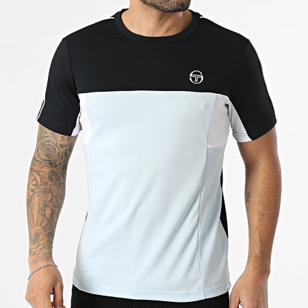 Sergio Tacchini - T-Shirt Caspio 41430 Nero Blu Chiaro Bianco