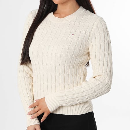 Tommy Hilfiger - Pull Femme Cable Mid 7644 Beige