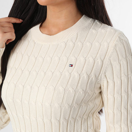 Tommy Hilfiger - Pull Femme Cable Mid 7644 Beige