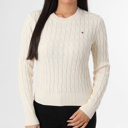 Tommy Hilfiger - Pull Femme Cable Mid 7644 Beige