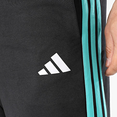 Adidas Sportswear - Short Jogging A Bandes DNA AMG Mercedes KE5912 Noir Bleu Turquoise