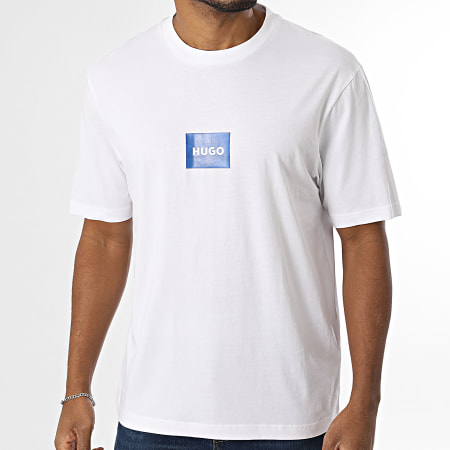 Hugo Blue - Tee Shirt Nayonix 50554382 Blanc Bleu Roi