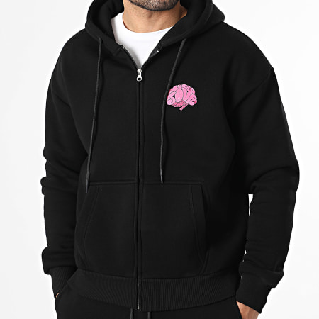 Kanoé X Mise A Jour - Ensemble De Survetement Bless Me Noir Rose