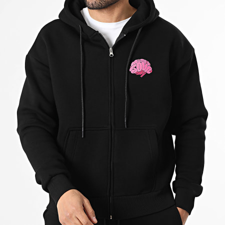 Kanoé X Mise A Jour - Ensemble De Survetement Bless Me Noir Rose