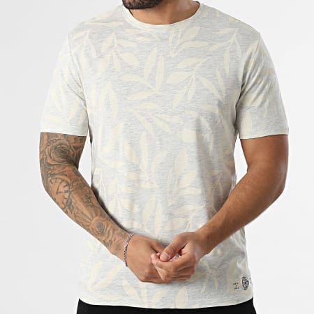 Teddy Smith - Tee Shirt Areski 11017811D Gris Chiné Jaune