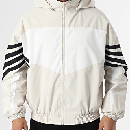 Uniplay - Chaqueta Capucha Cremallera 018 Beige Blanco Negro