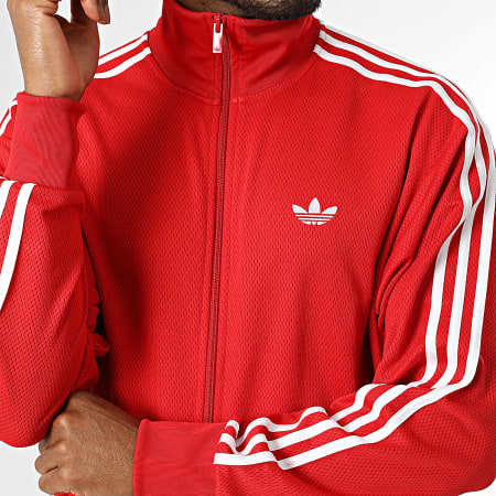 Adidas Originals - Veste Zippée A Bandes Firebird TT KE0788 Rouge Blanc