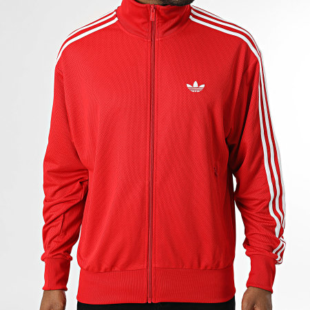 Adidas Originals - Veste Zippée A Bandes Firebird TT KE0788 Rouge Blanc