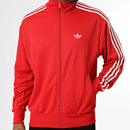 Adidas Originals - Veste Zippée A Bandes Firebird TT KE0788 Rouge Blanc