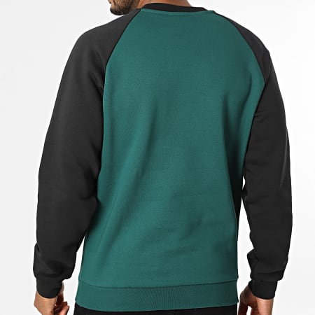 Adidas Originals - Sudadera Crewneck Chest Stripes KE3310 Negro Verde Amarillo