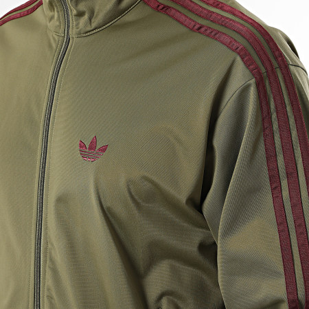 Adidas Originals - Veste Zippée A Bandes Firebird TT KE1644 Vert Kaki Bordeaux