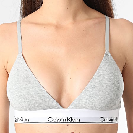 Calvin Klein - Sujetador Mujer Lightly Lined Triangle QF8498 Gris Jaspeado