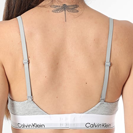 Calvin Klein - Sujetador Mujer Lightly Lined Triangle QF8498 Gris Jaspeado