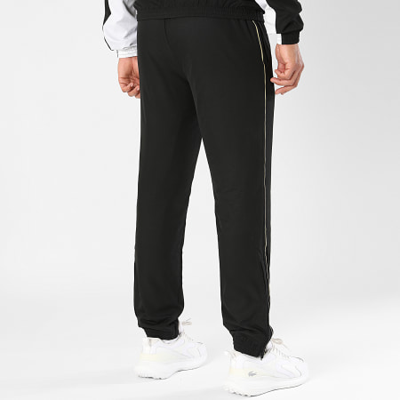 Lacoste - Pantalon Jogging Logo Crocodile Noir Doré Exclusivité LaBoutiqueOfficielle