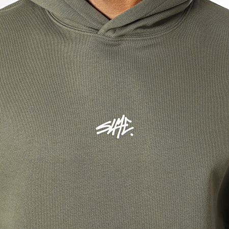 Sale Môme Paris - Sudadera con Capucha Relaxed Bubble Back Verde Kaki Blanco