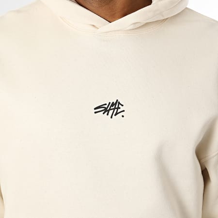 Sale Môme Paris - Sudadera con Capucha Relaxed Bubble Back Beige Negro