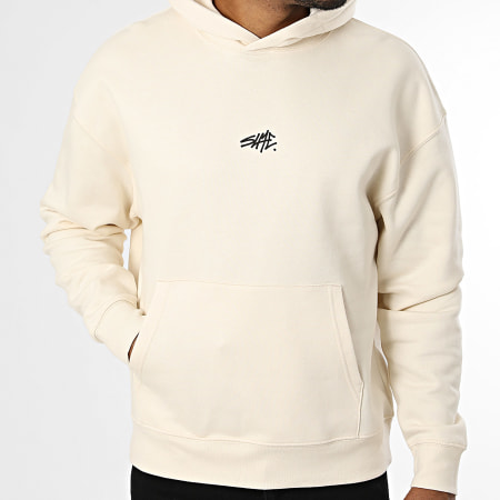 Sale Môme Paris - Sudadera con Capucha Relaxed Bubble Back Beige Negro