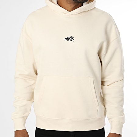 Sale Môme Paris - Sudadera con Capucha Relaxed Bubble Back Beige Negro