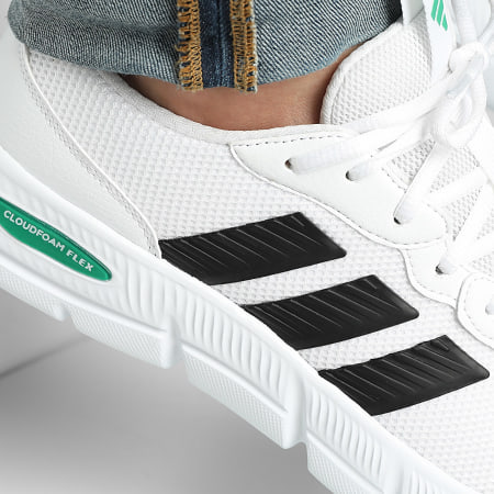 Adidas Performance - Zapatillas Cloudfoam Flex Laces HQ4852 Calzado Blanco Negro Básico Verde Corte