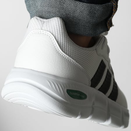 Adidas Performance - Zapatillas Cloudfoam Flex Laces HQ4852 Calzado Blanco Negro Básico Verde Corte