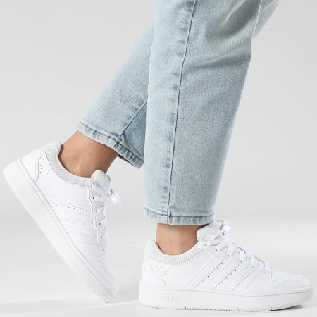 Adidas Performance - Zapatillas Mujer Hoops Classic J KH8913 Calzado Blanco Gris Claro Gris Dos